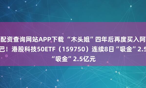 配资查询网站APP下载 “木头姐”四年后再度买入阿里巴巴！港股科技50ETF（159750）连续8日“吸金”2.5亿元