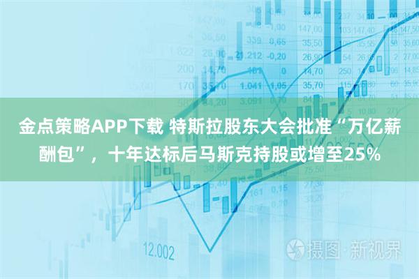 金点策略APP下载 特斯拉股东大会批准“万亿薪酬包”，十年达标后马斯克持股或增至25%